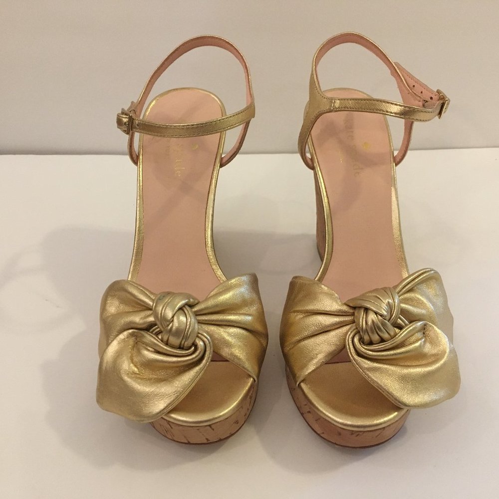 Kate Spade - Janae Gold Wedge Sandals